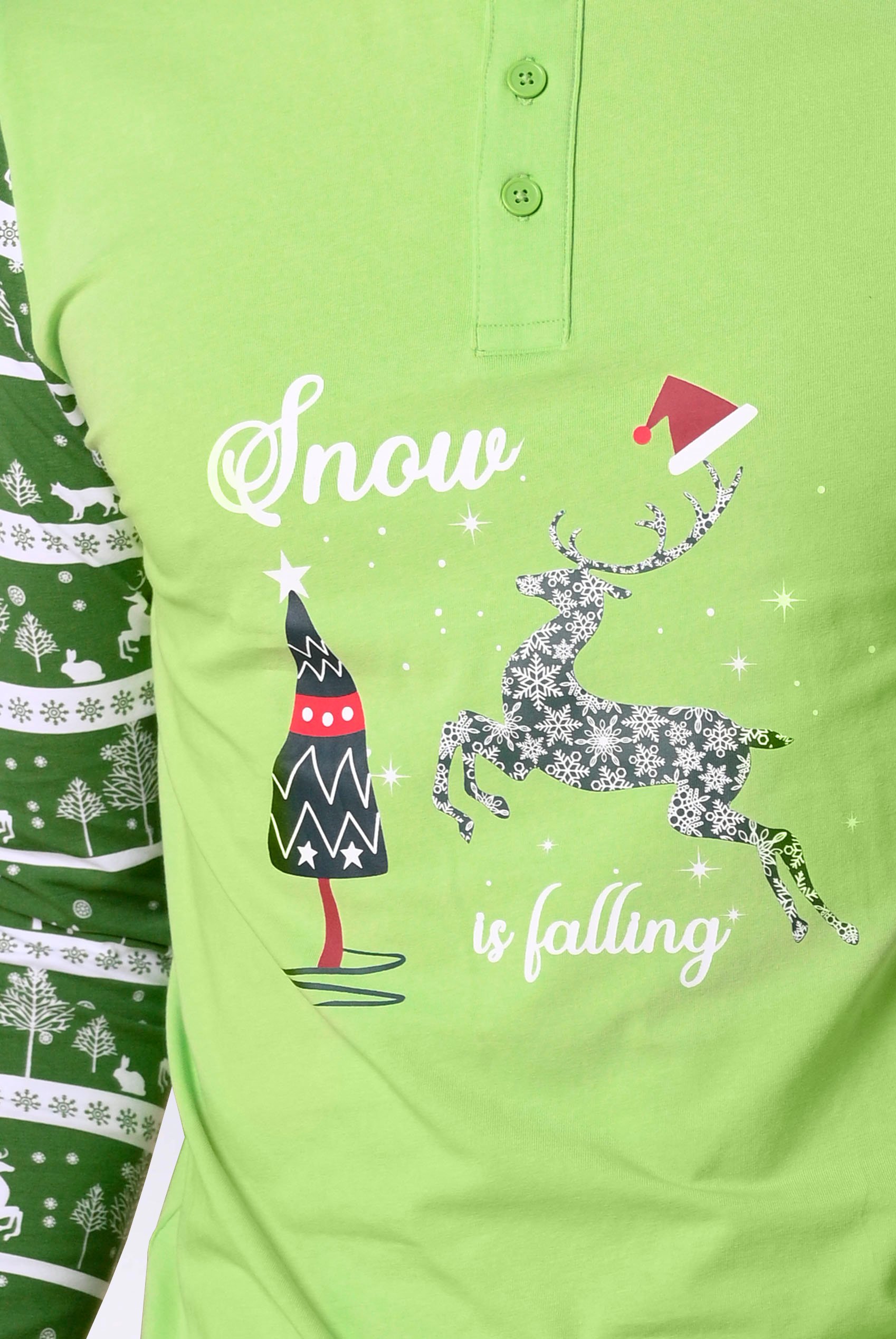 Mens Fair Isle Reindeer Print T-shirt