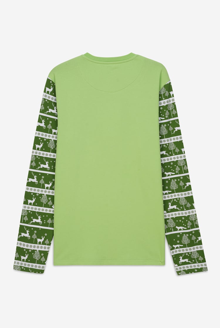 Mens Fair Isle Reindeer Print T-shirt
