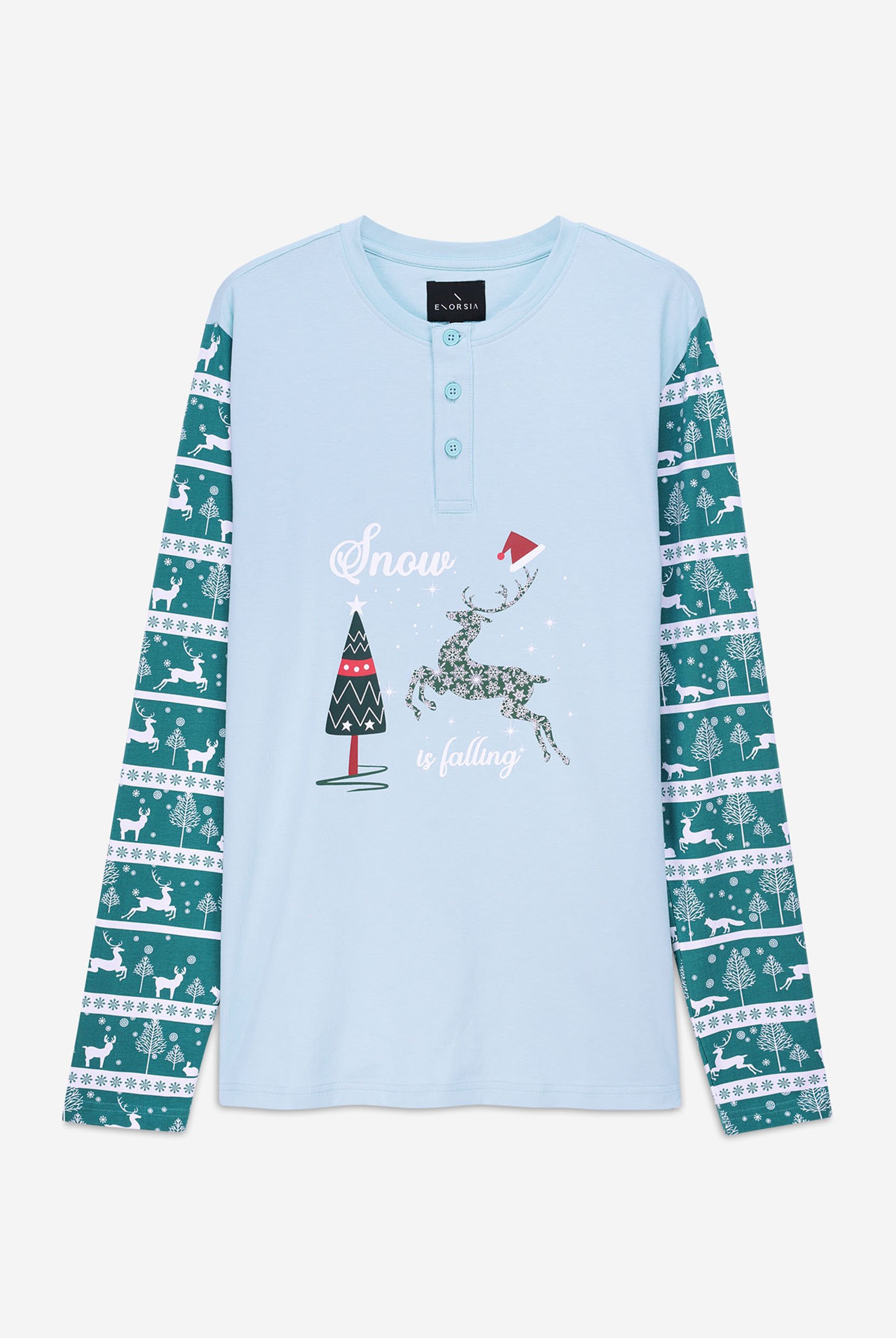 Mens Deer Print Christmas T-shirt