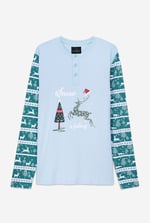 Mens Fair Isle Reindeer Print T-shirt