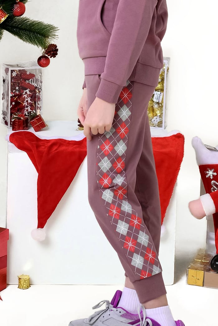 Girls Christmas Printed Side Panel Jogger( 12/18mths- 7yrs)