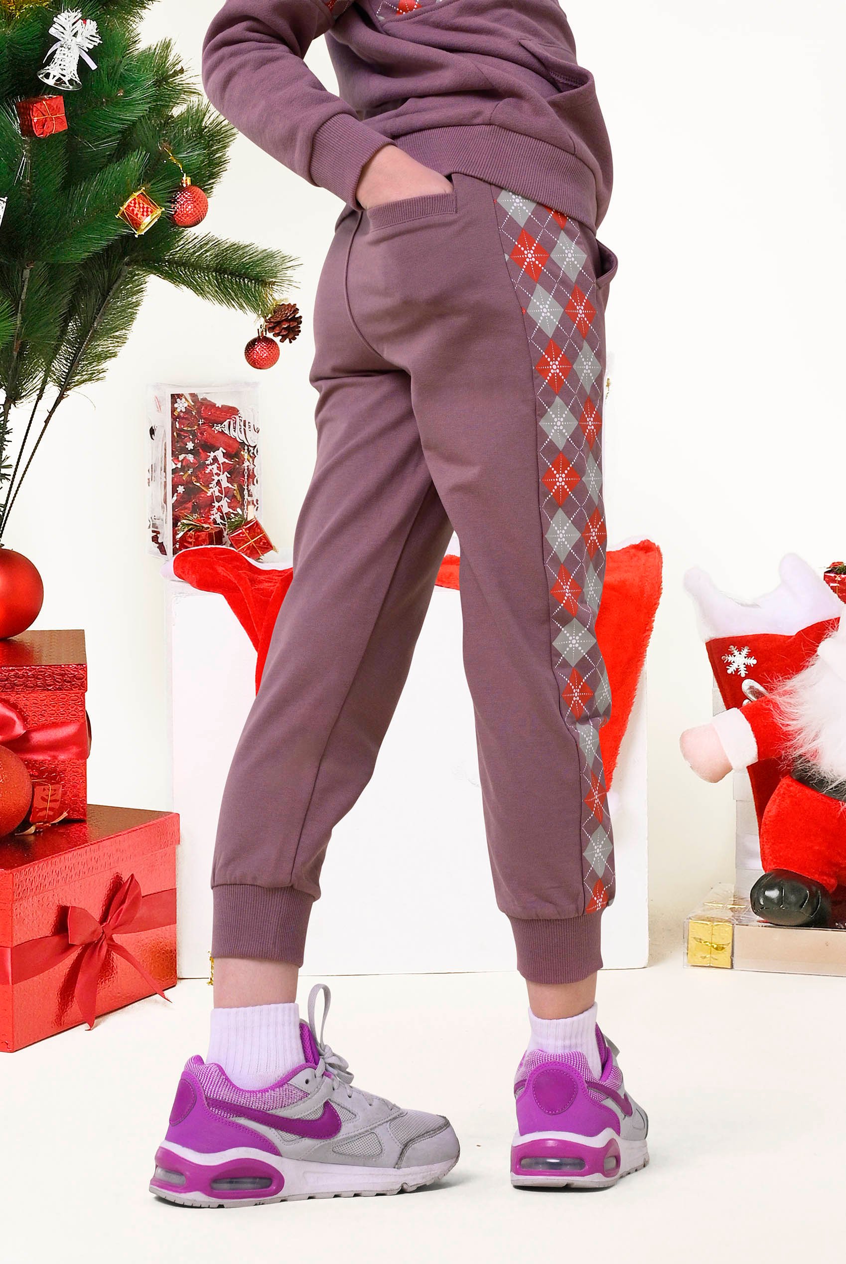 Girls Argyle Christmas Joggers (12/18mths-7yrs)