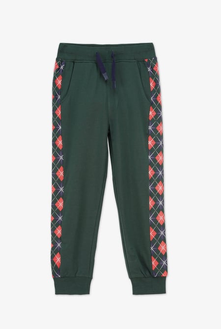 Girls Green Argyle Christmas Joggers (12/18mths-7yrs)