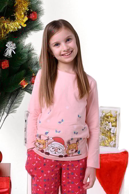 Girls Purple Santa T-shirt (12/18mths-7yrs)