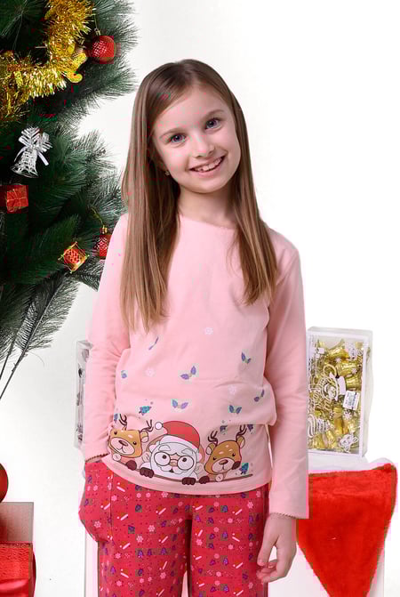 Girls Purple Santa T-shirt (12/18mths-7yrs)