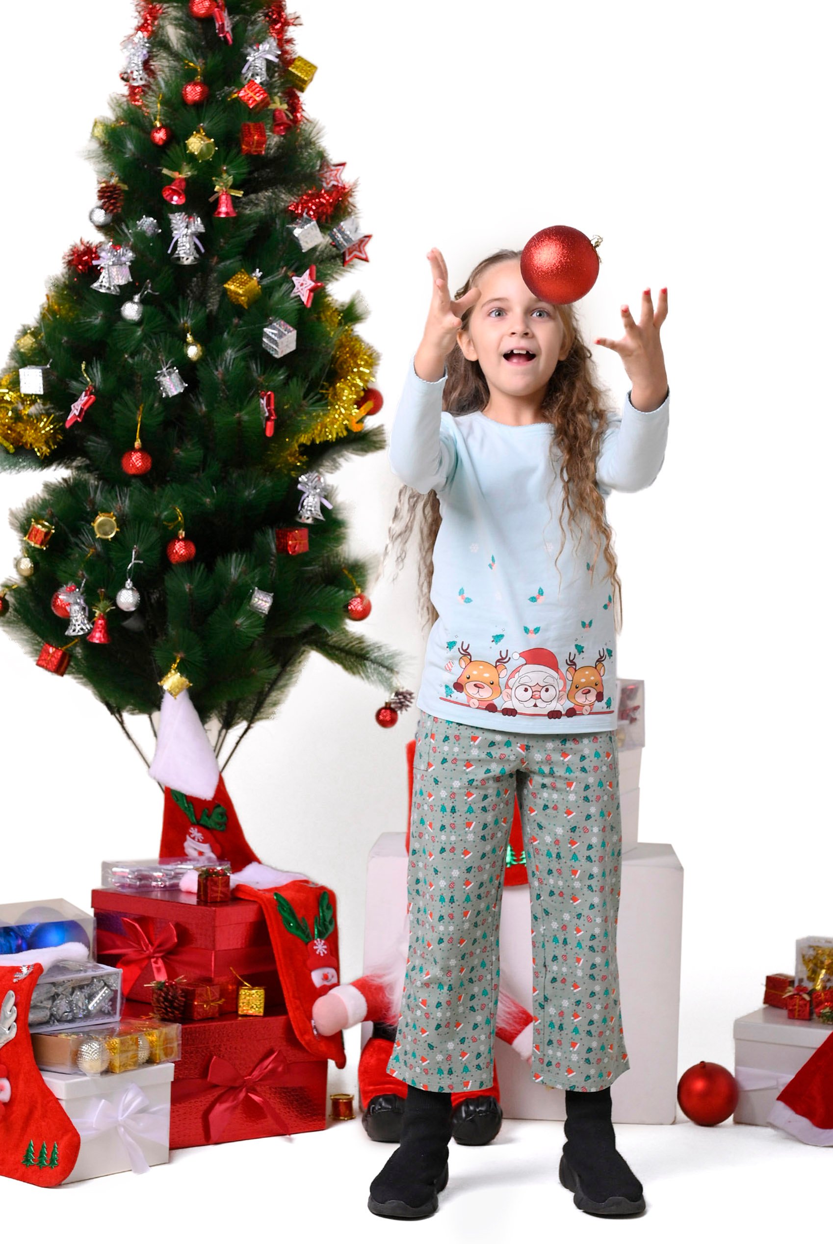 Girls Santa T-shirt (12/18mths-7yrs)