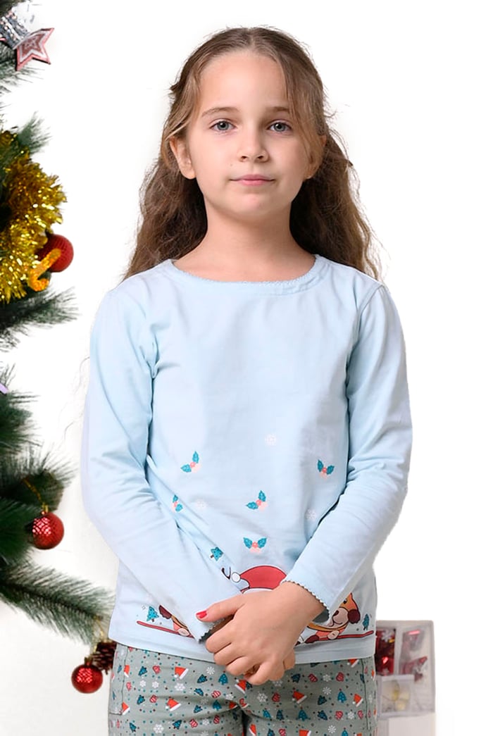 Girls Santa T-shirt (12/18mths-7yrs)