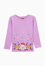 Girls Santa T-shirt (12/18mths-7yrs)