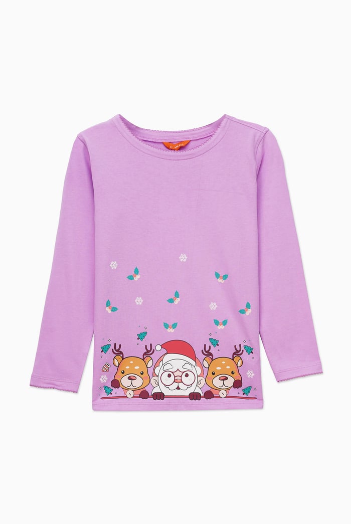 Girls Santa T-shirt (12/18mths - 7yrs)