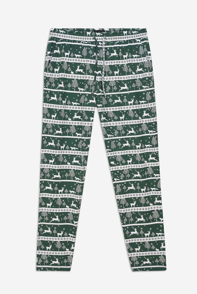 Mens Fairisle Print Christmas Pyjama Bottoms