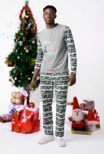 Mens Fairisle Print Christmas Pyjama Bottoms