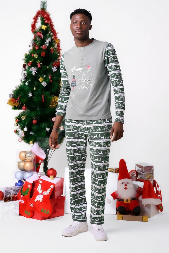 Mens Fairisle Print Christmas Trouser