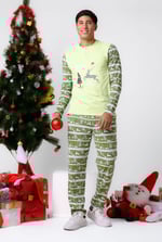 Mens Fairisle Print Christmas Pyjama Bottoms