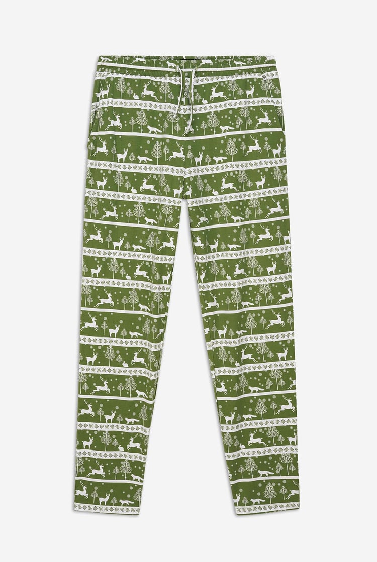 Mens Fairisle Print Christmas Pyjama Bottoms