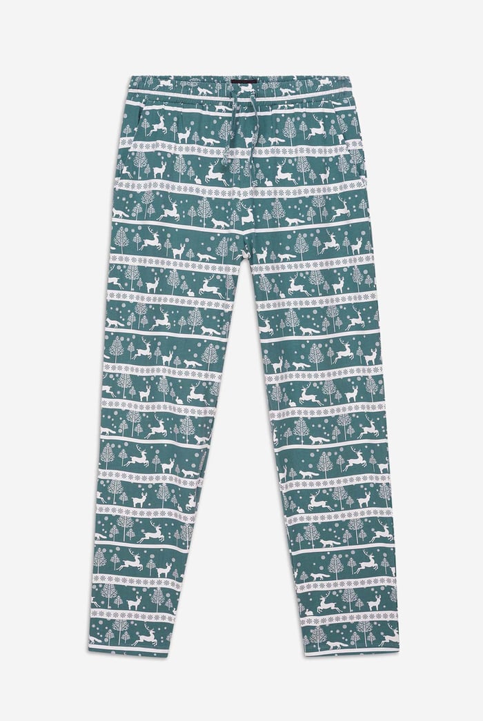 Mens Fairisle Print Christmas Pyjama Bottoms