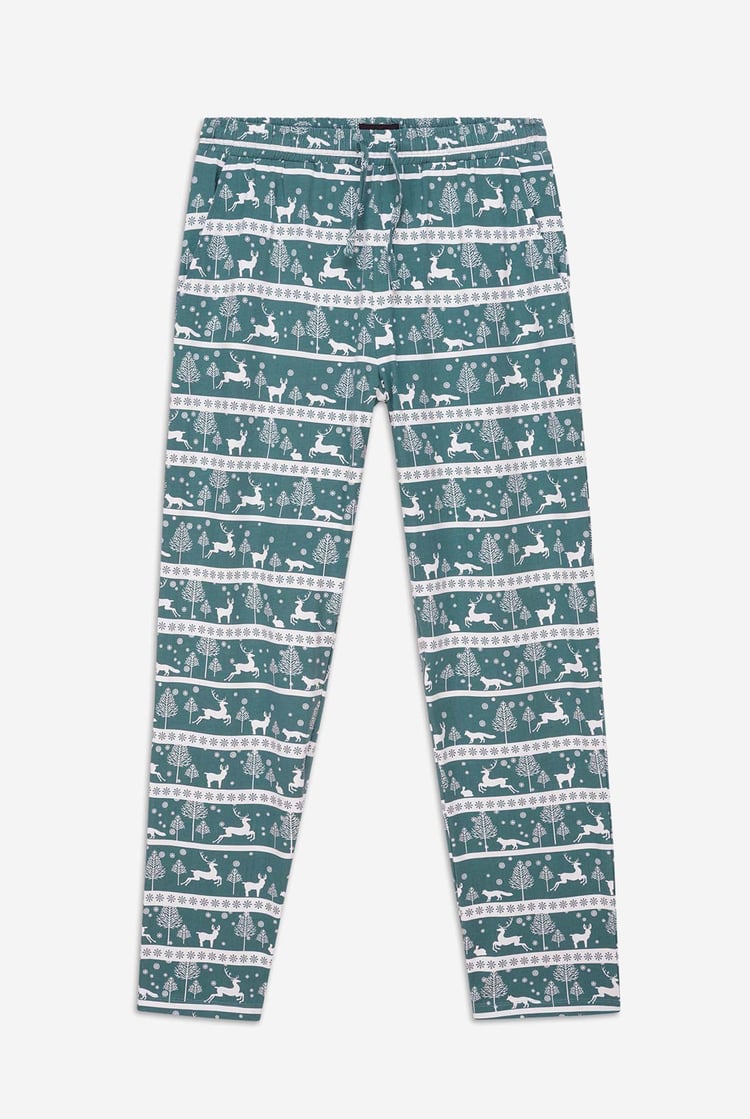 Mens Fairisle Print Christmas Pyjama Bottoms