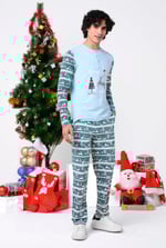 Mens Fairisle Print Christmas Pyjama Bottoms