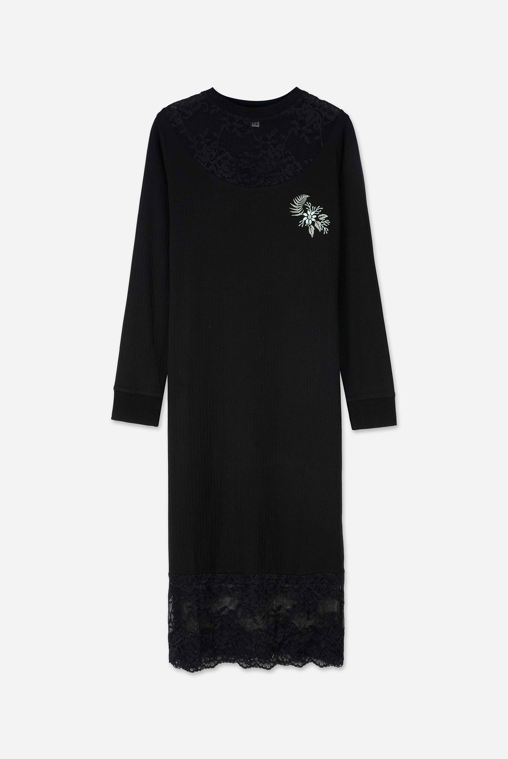 Lace Detail Long Sleeve Bodycon Dress