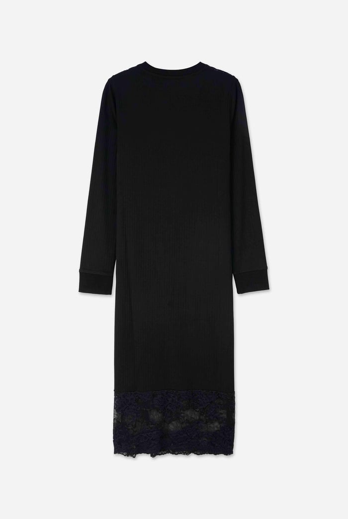 Lace Detail Long Sleeve Bodycon Dress