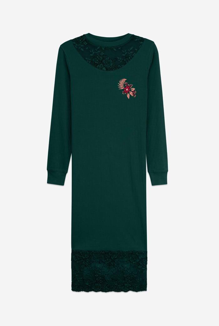 Lace Detail Long Sleeve Bodycon Dress