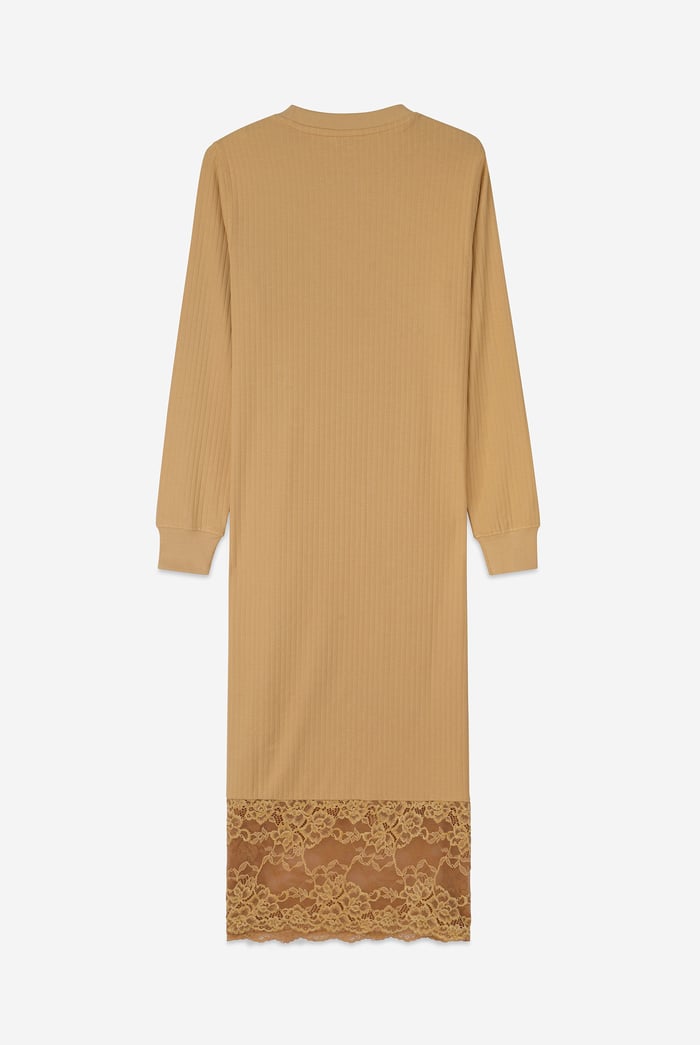 Lace Detail Long Sleeve Bodycon Dress