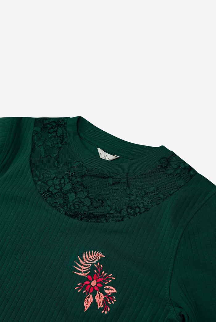 Lace Detail Long Sleeve Bodycon Dress