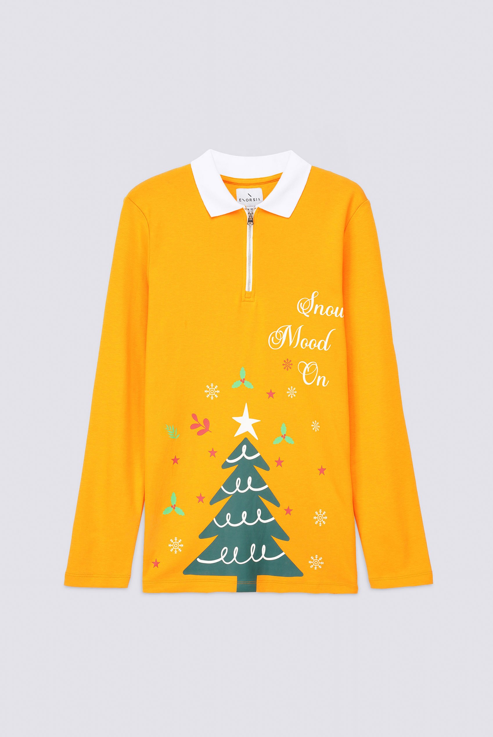 Womens Christmas Tree Printed Polo