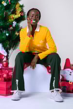 Womens Festive Half Zip Top