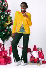 Womens Festive Half Zip Top