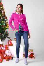 Womens Festive Half Zip Top