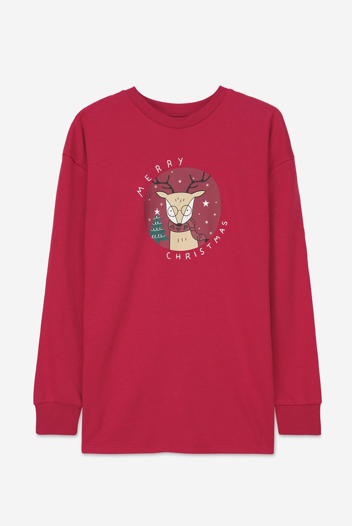 Womens Deer Printed Sweatshirt