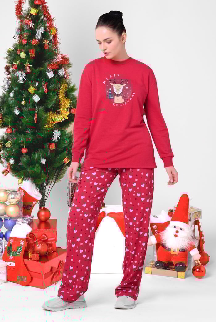 Womens Deer Printed Sweatshirt