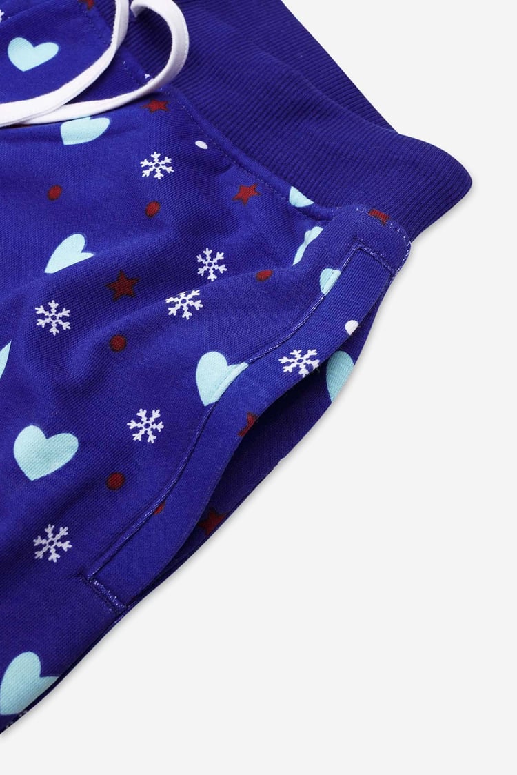 Women's Snow Heart Printed Pyjamas