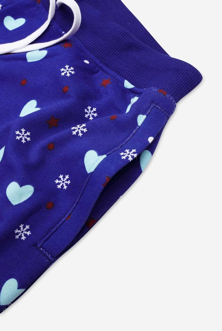 Women's Snow Heart Printed Pyjamas