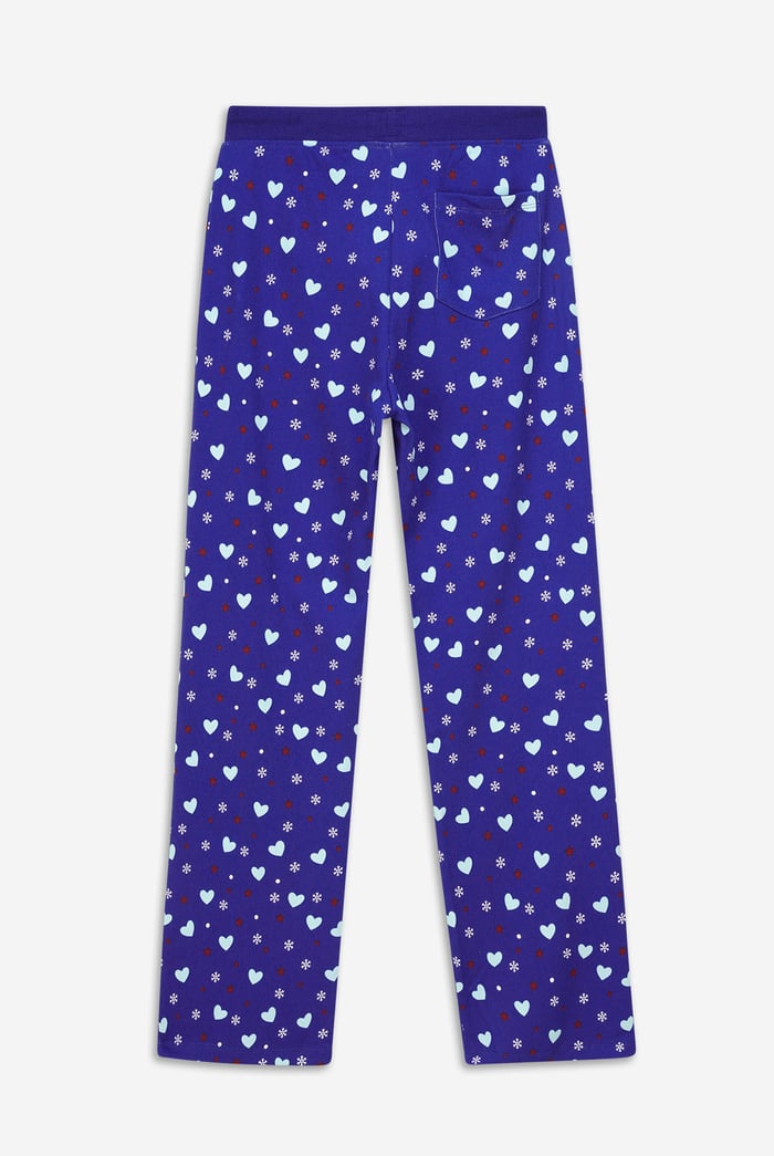Women's Snow Heart Printed Pyjamas