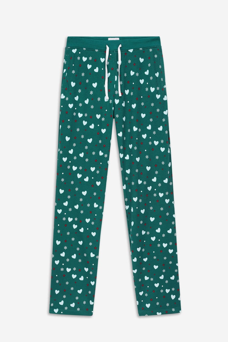 Women's Snow Heart Printed Pyjamas