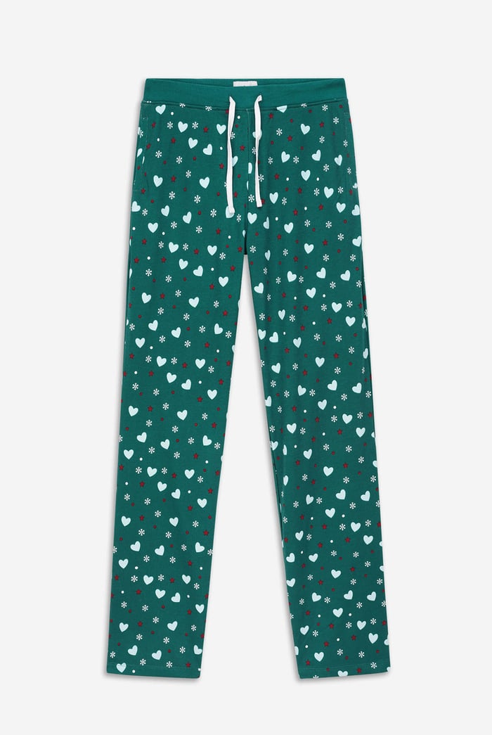 Womens Snow Heart Printed Pyjamas