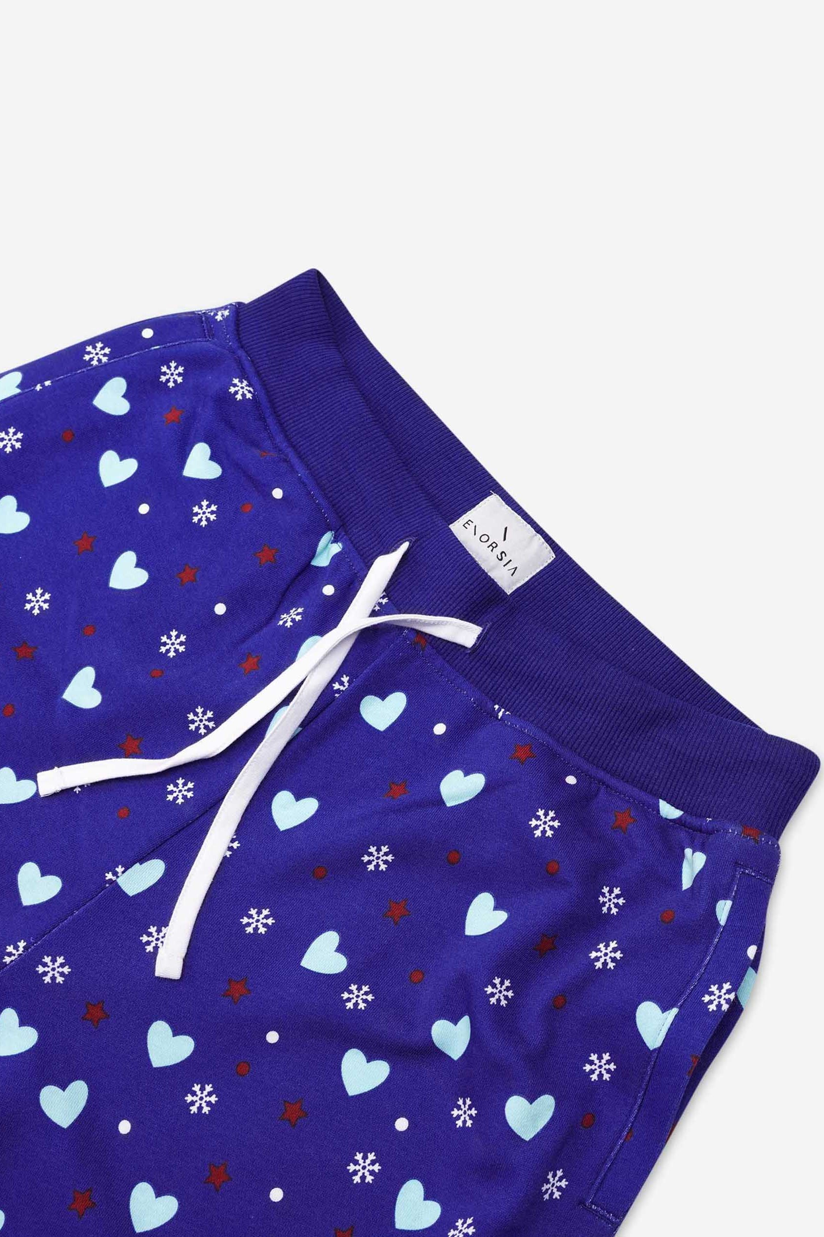 Women's Snow Heart Printed Pyjamas