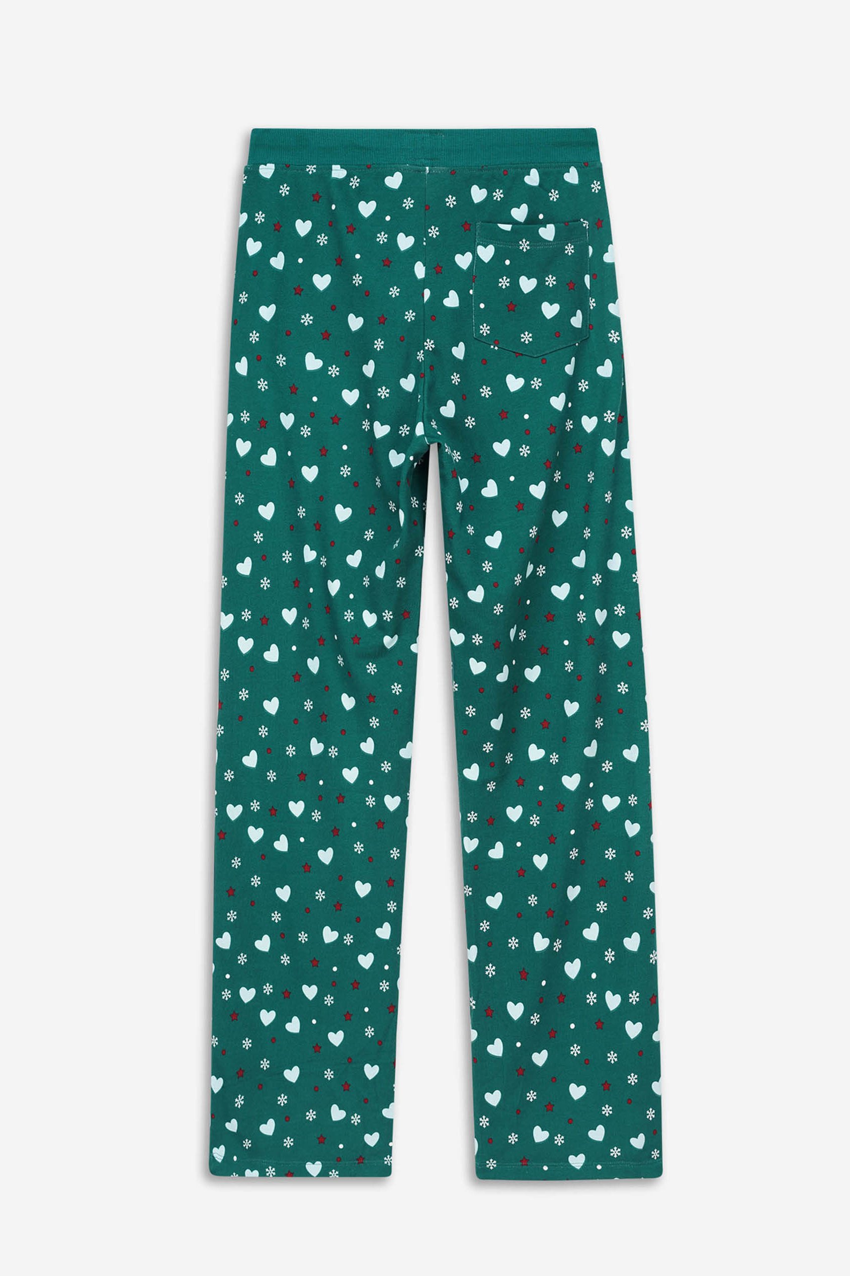 Women's Snow Heart Printed Pyjamas