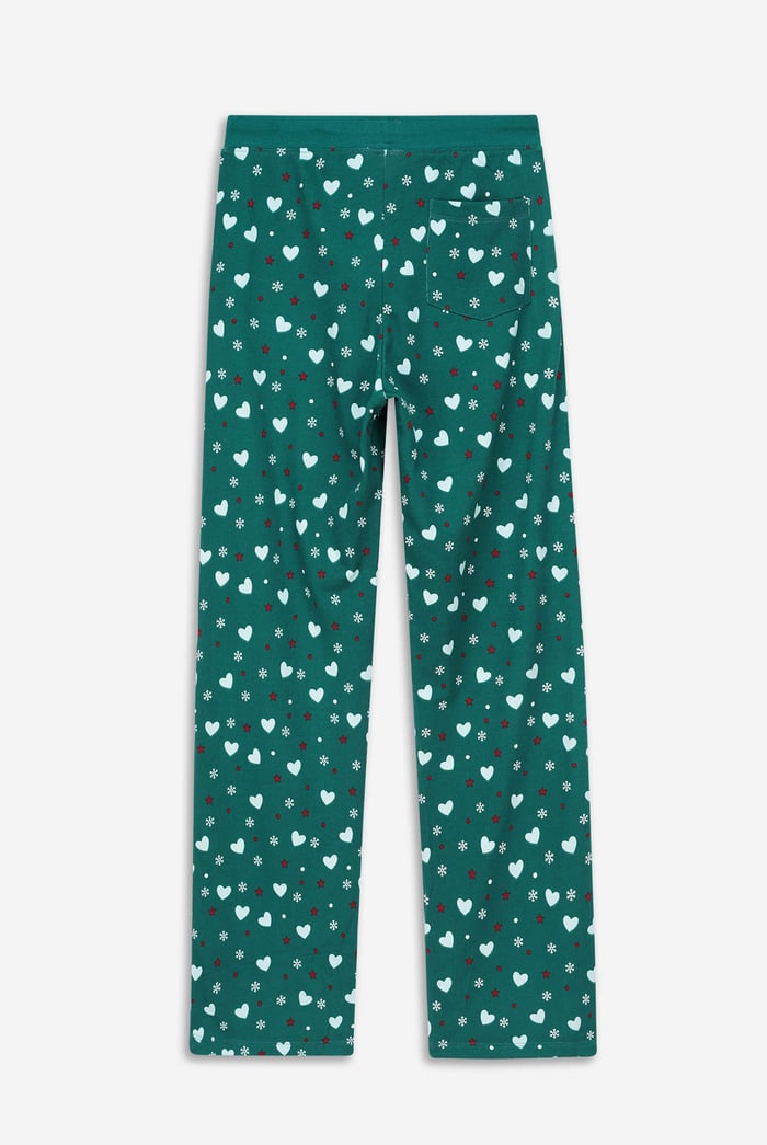 Womens Snow Heart Printed Pyjamas