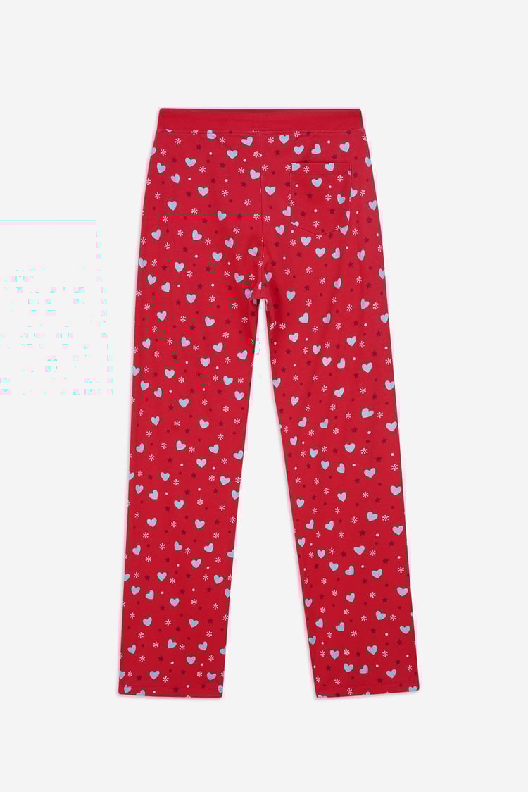 Women's Snow Heart Printed Pyjamas