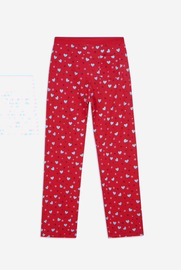 Women's Snow Heart Printed Pyjamas