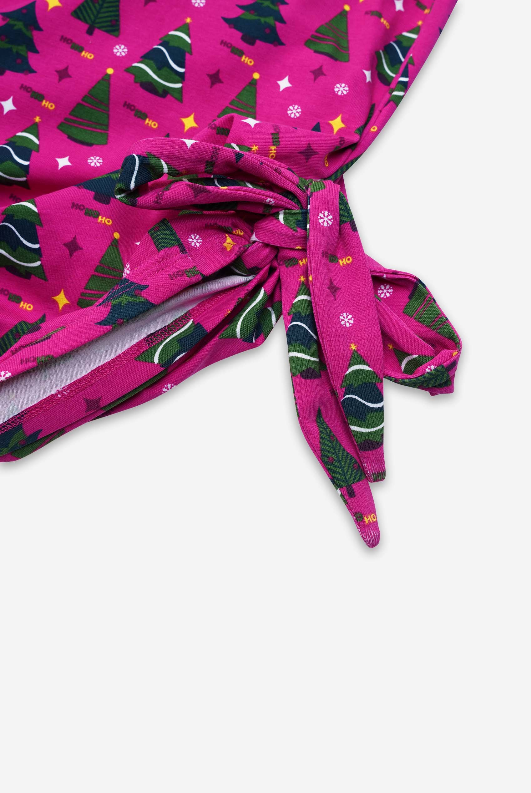 Side Tie Knot Christmas Print Bodycon Dress
