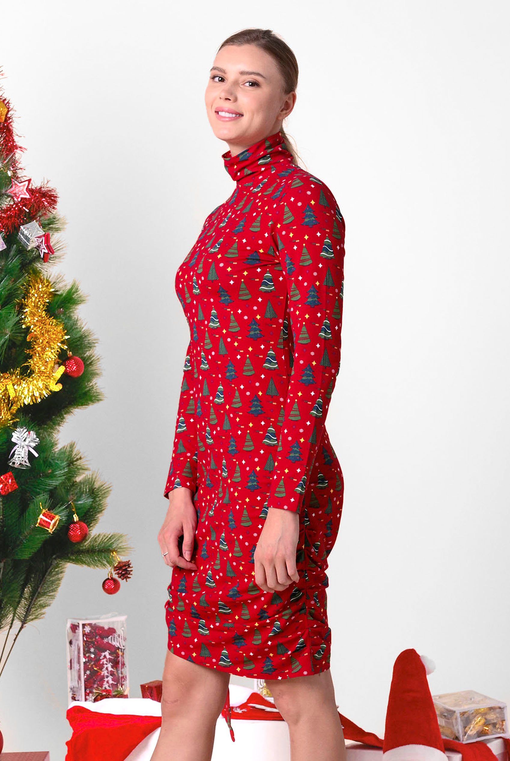 Womens Twist Knot Printed Bodycon Dress