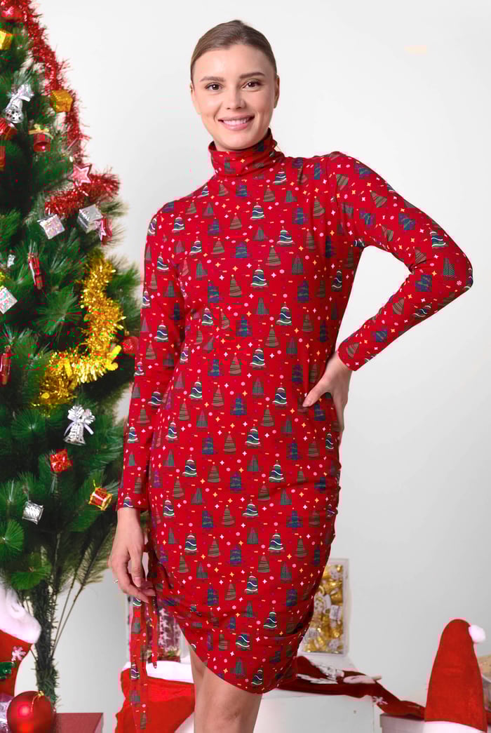 Womens Twist Knot Printed Bodycon Dress