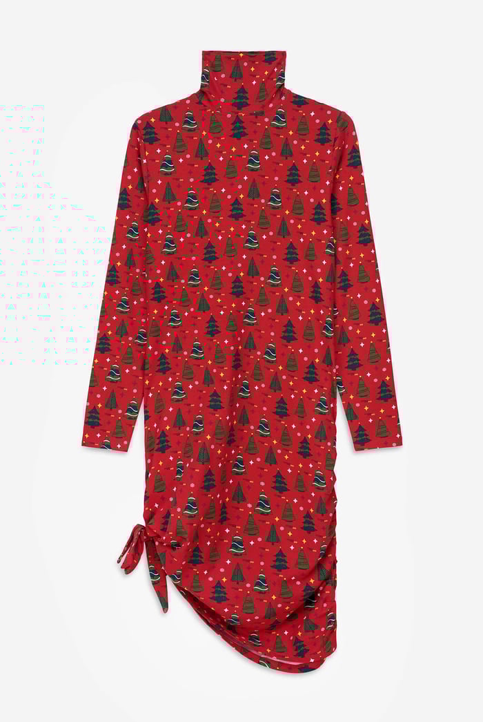 Womens Twist Knot Printed Bodycon Dress