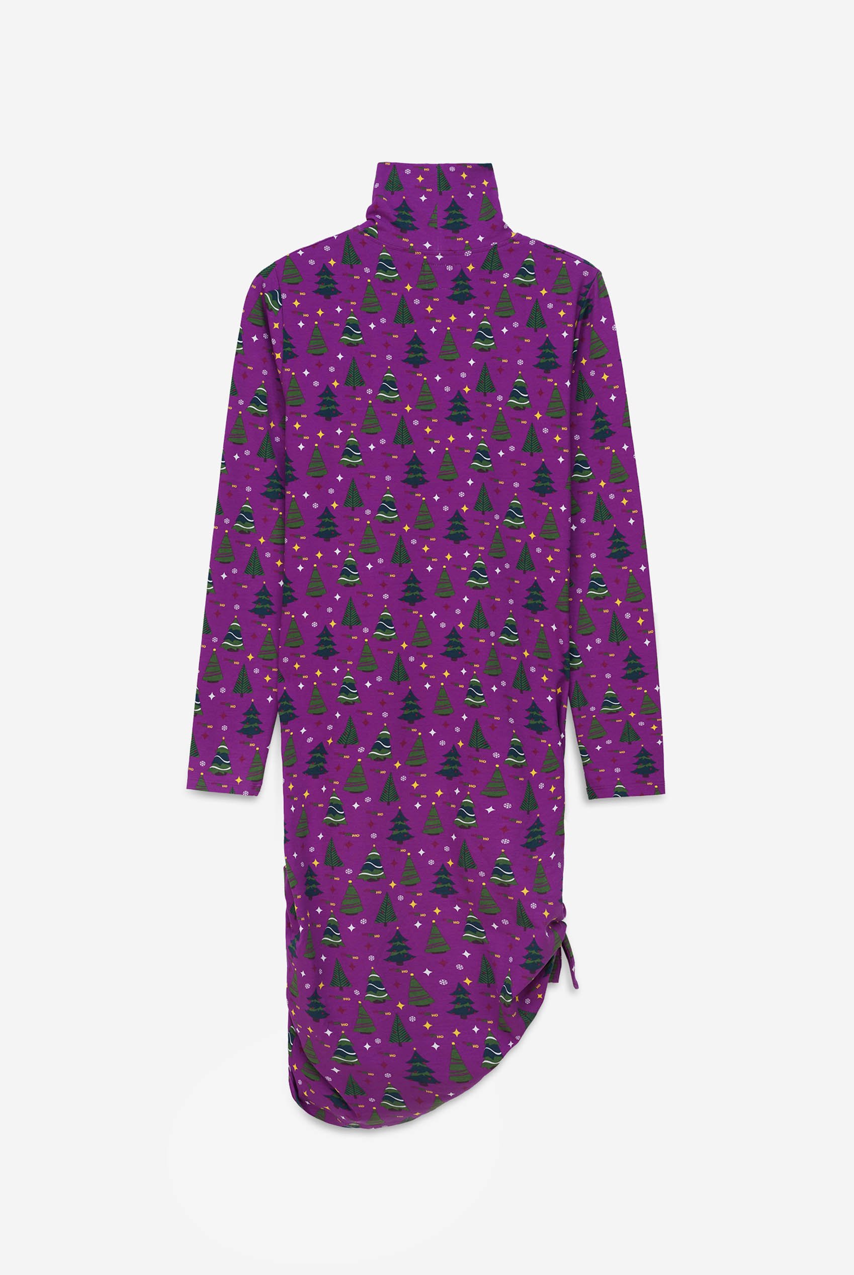 Side Tie Knot Christmas Print Bodycon Dress