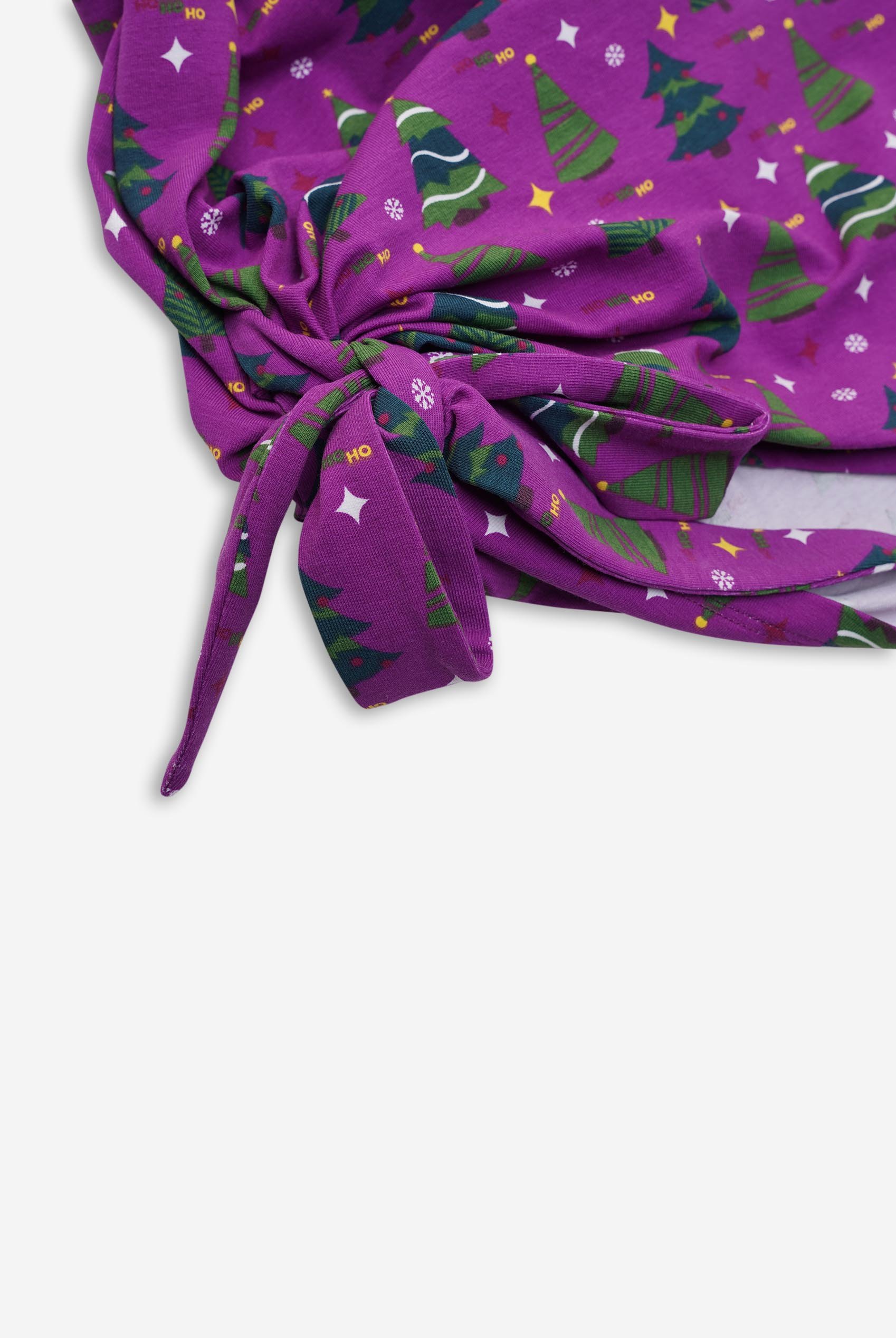 Side Tie Knot Christmas Print Bodycon Dress