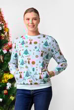 Womens Christmas Print Crew Neck Sweatshirt