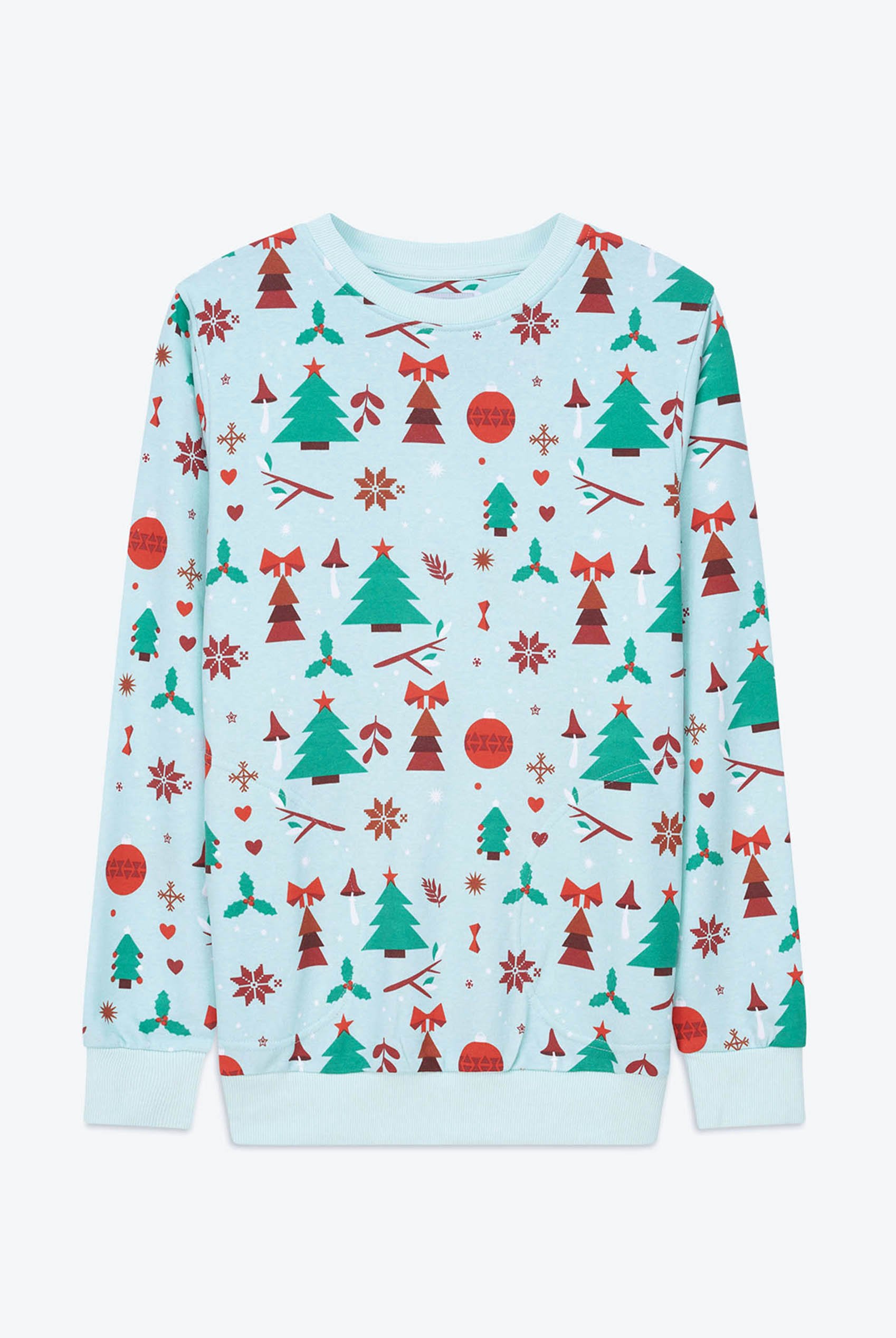 Womens Christmas Print Crew Neck Sweatshirt